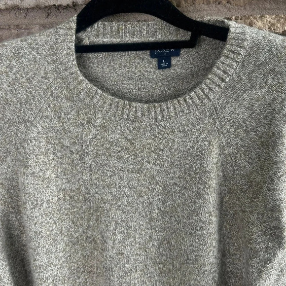 J Crew Men's Brown Heather Lambswool Blend Crewneck Sweater Size Large - Picture 3 of 6
